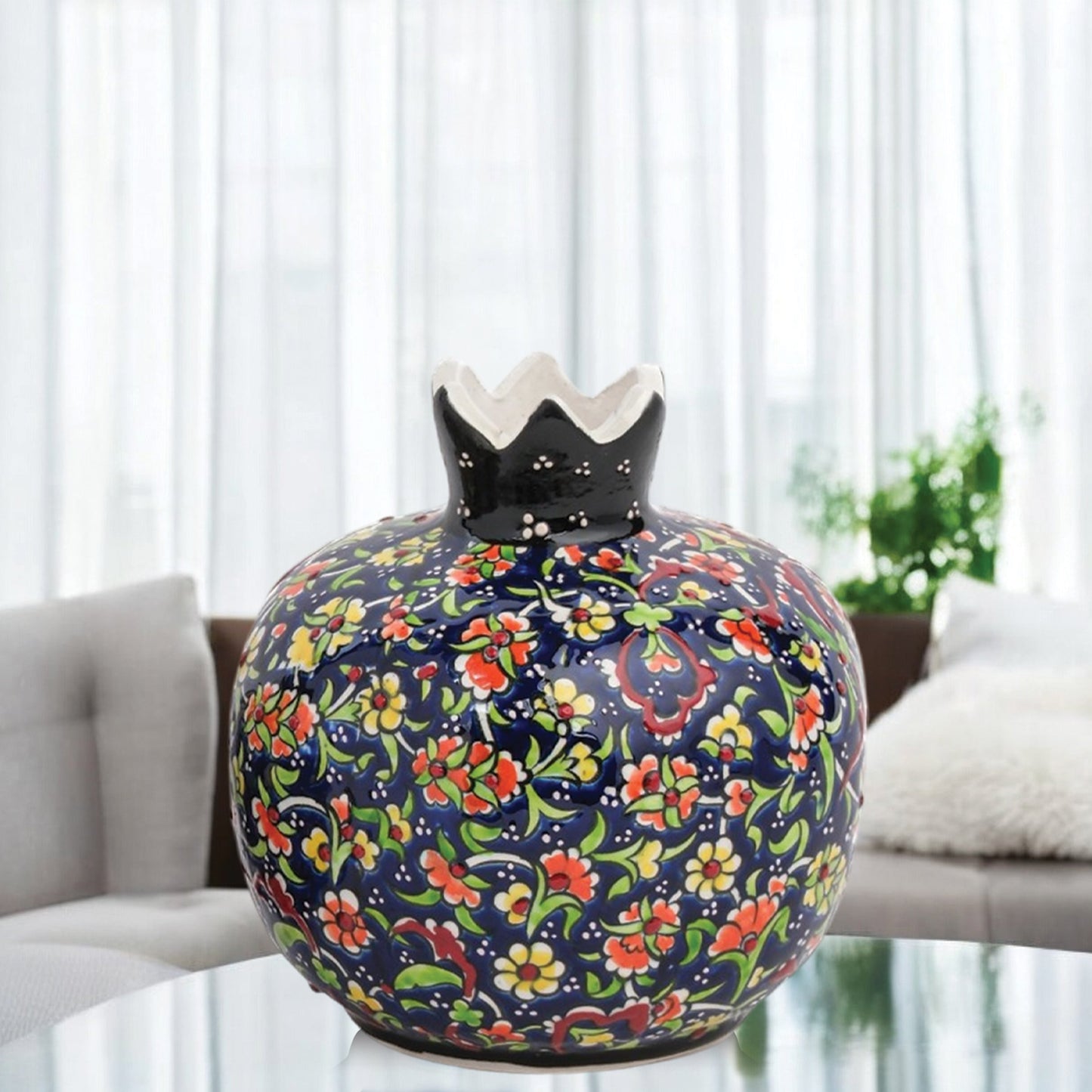 Handmade Ceramic Pomegranate Vase, Ceramic Vase Home Decor