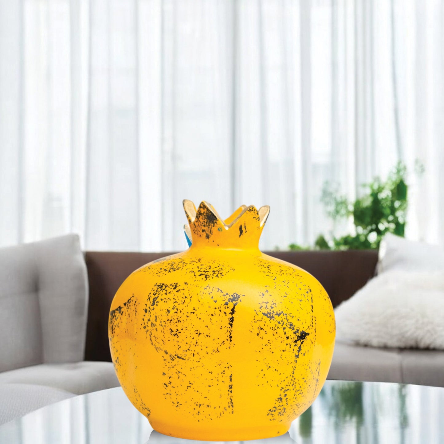 Handmade Ceramic Pomegranate Vase, Ceramic Vase Home Decor