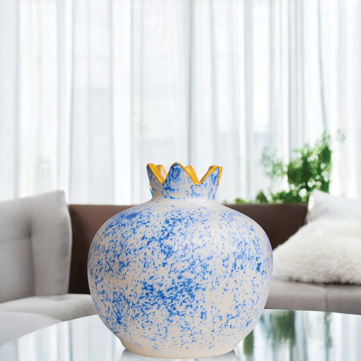 Handmade Ceramic Pomegranate Vase, Ceramic Vase Home Decor