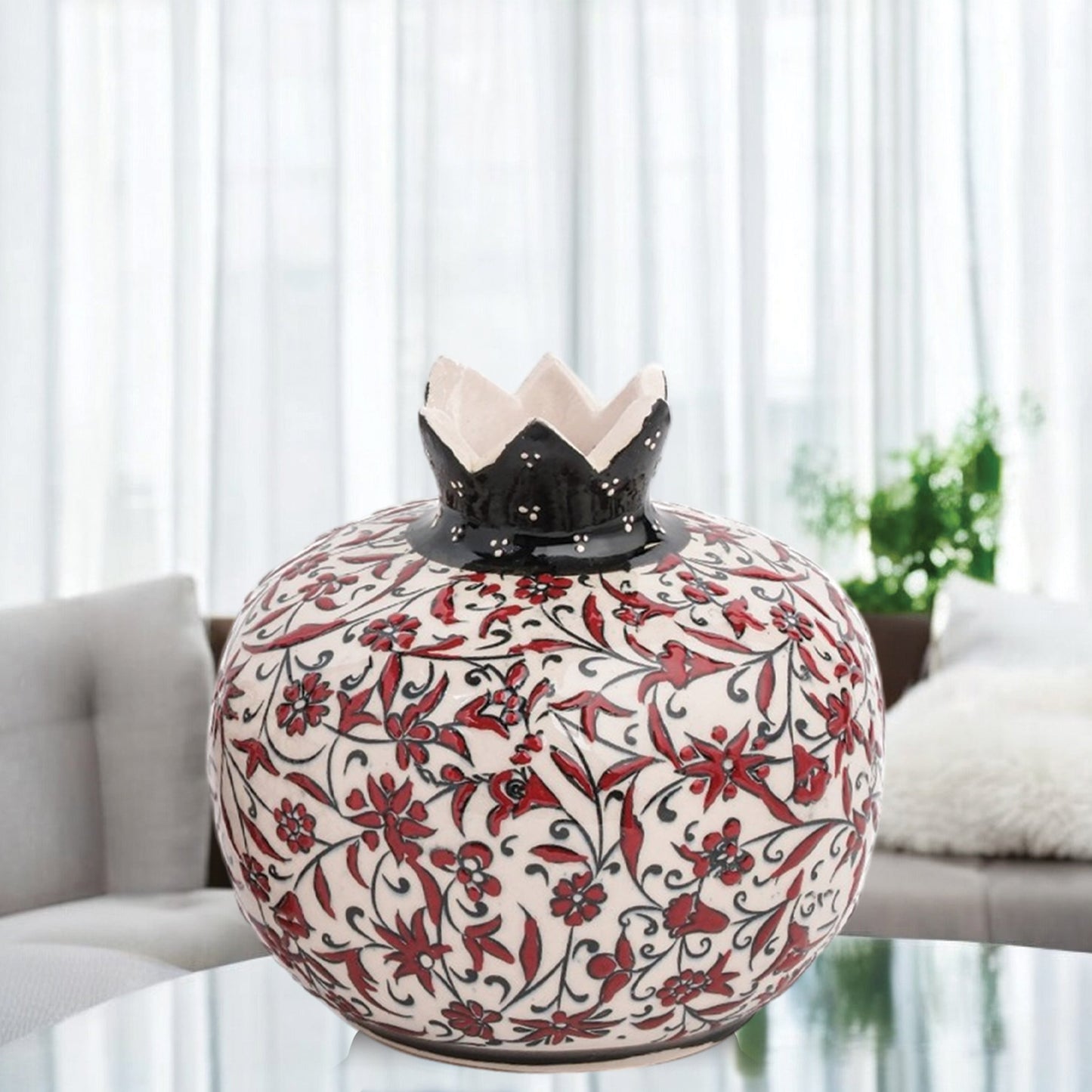 Handmade Ceramic Pomegranate Vase, Ceramic Vase Home Decor