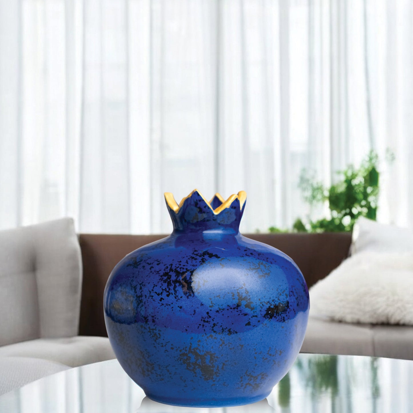 Handmade Ceramic Pomegranate Vase, Ceramic Vase Home Decor