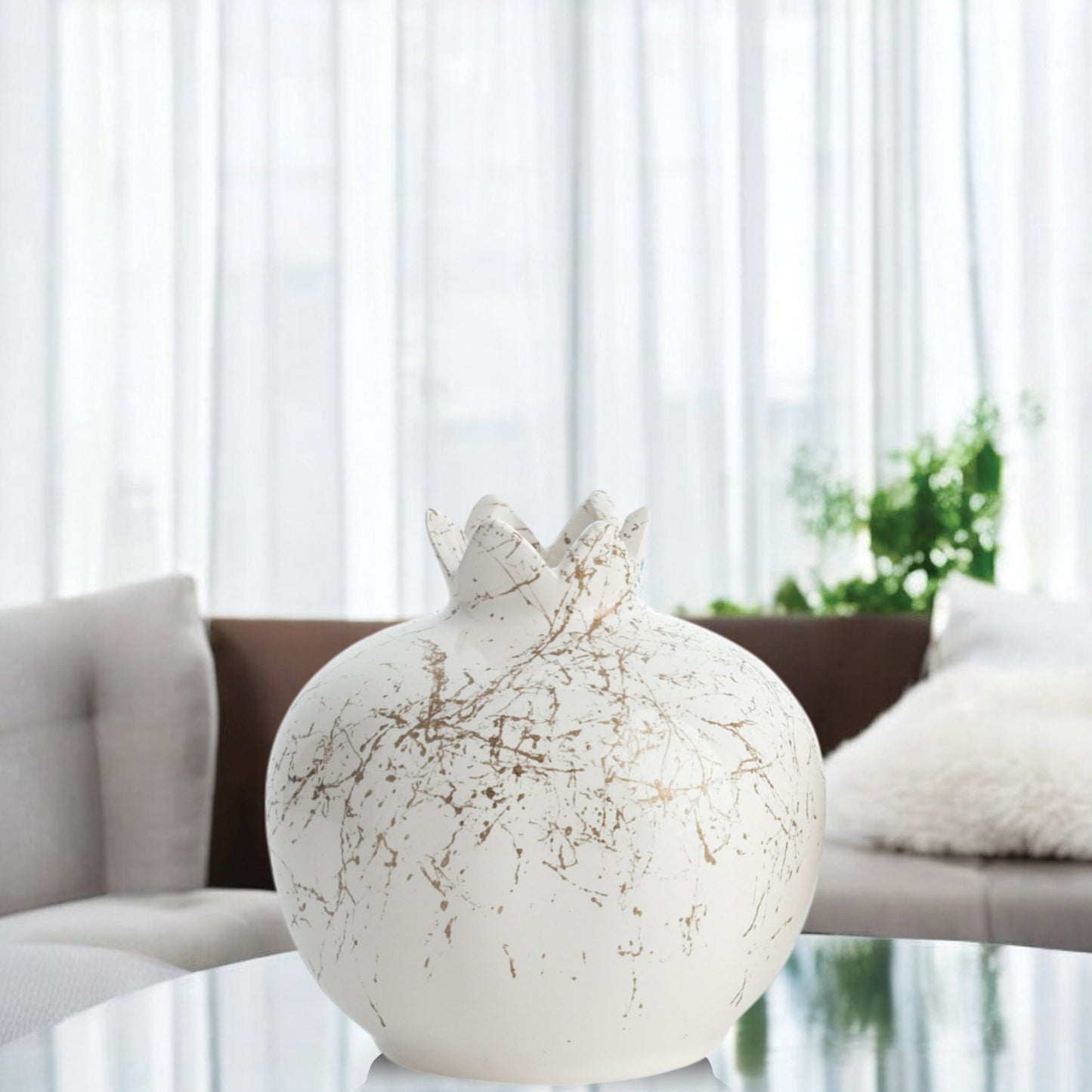 Handmade Ceramic Pomegranate Vase, Ceramic Vase Home Decor