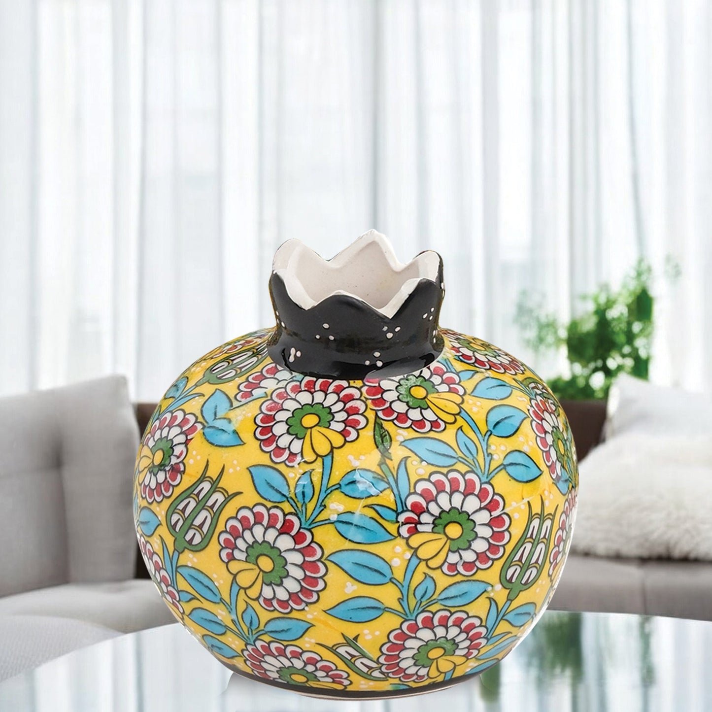 Handmade Ceramic Pomegranate Vase, Ceramic Vase Home Decor