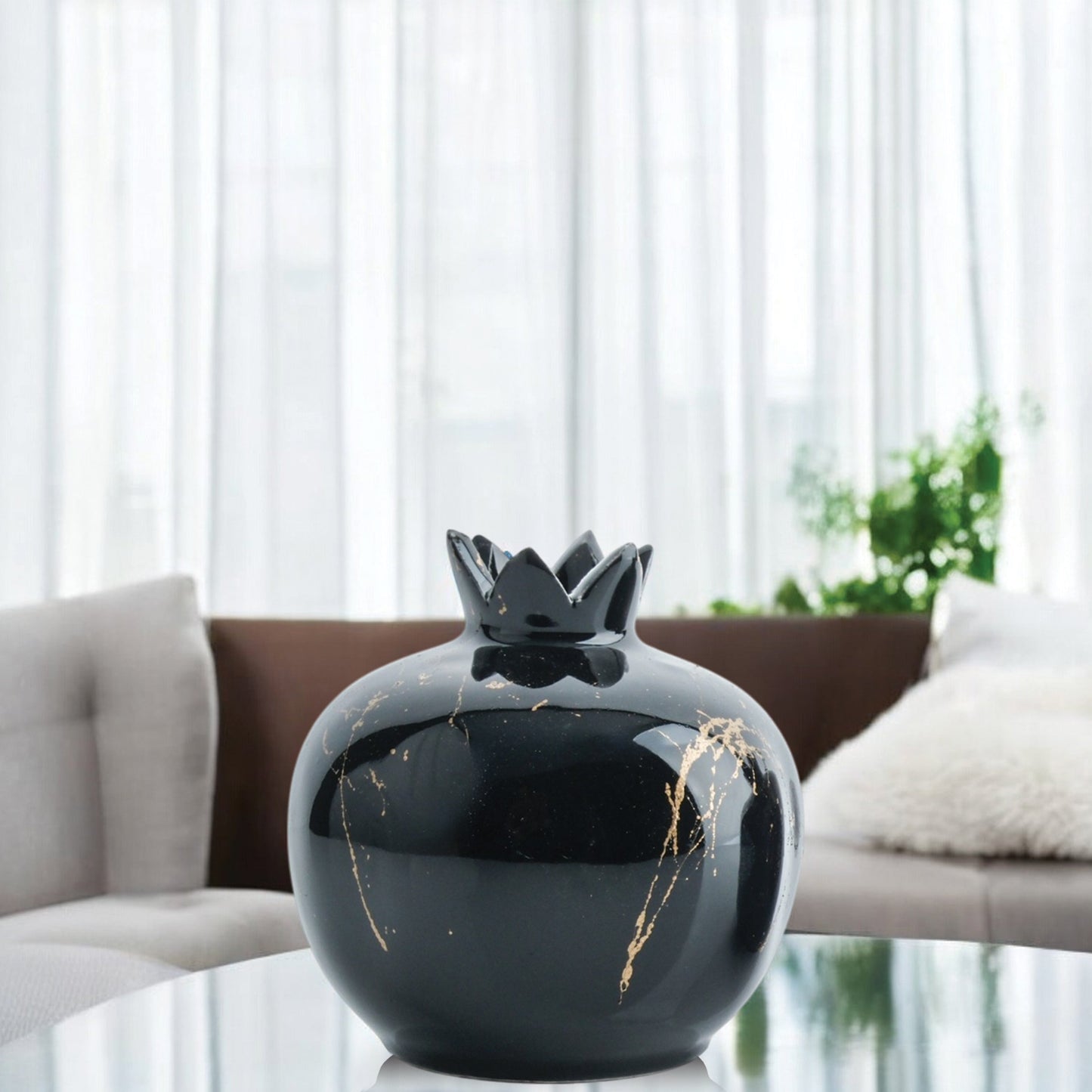 Handmade Ceramic Pomegranate Vase, Ceramic Vase Home Decor