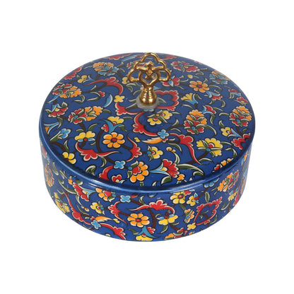 Decorative sugar bowl with floral patterns on a white background