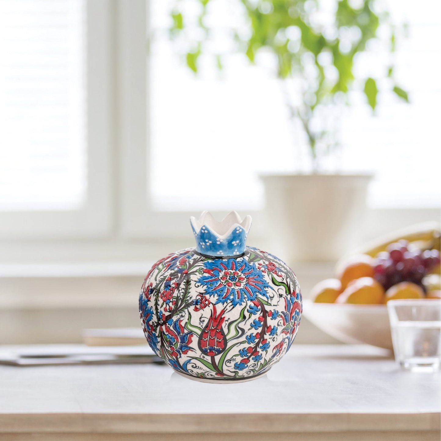 Handmade Ceramic Pomegranate Vase, Ceramic Vase Home Decor