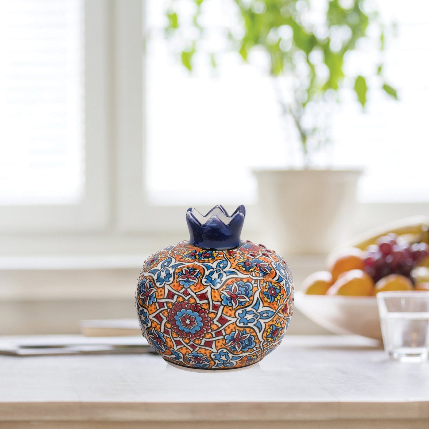 Handmade Ceramic Pomegranate Vase, Ceramic Vase Home Decor