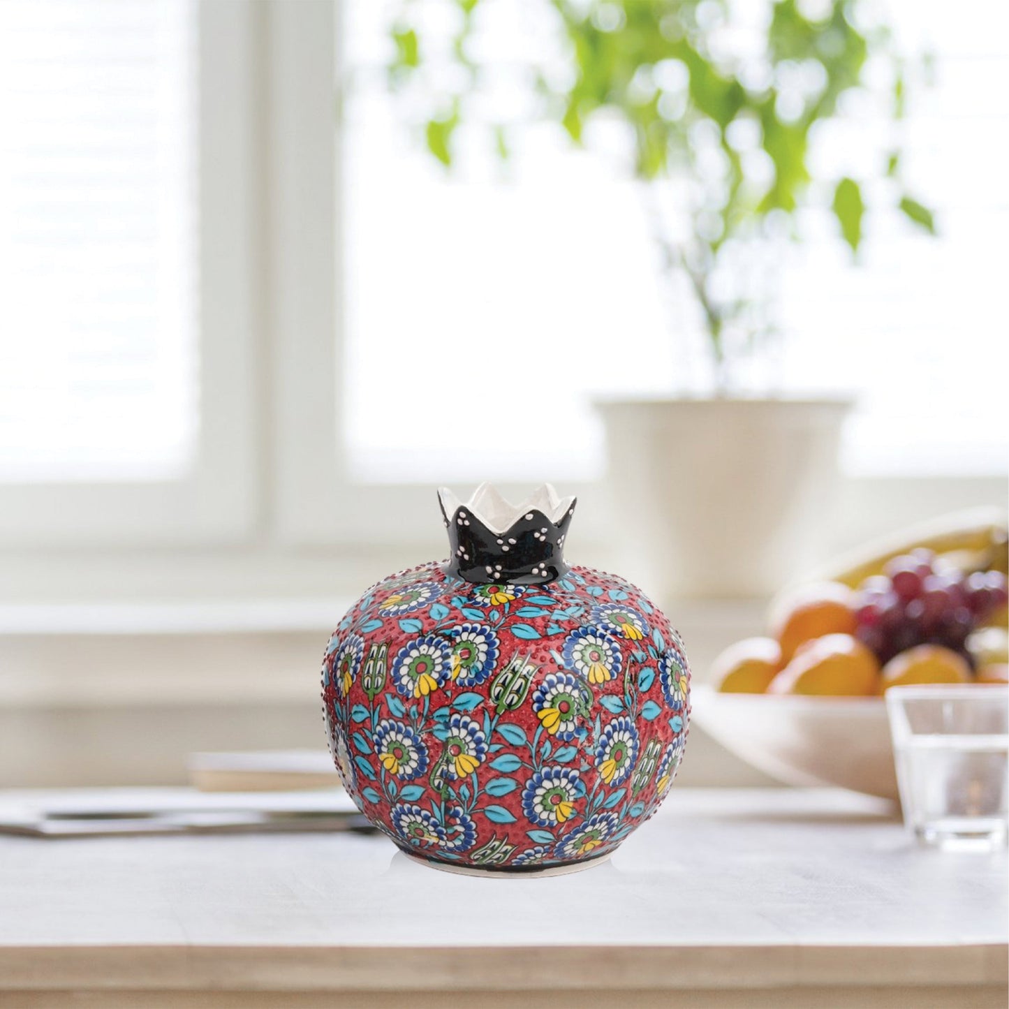 Handmade Ceramic Pomegranate Vase, Ceramic Vase Home Decor