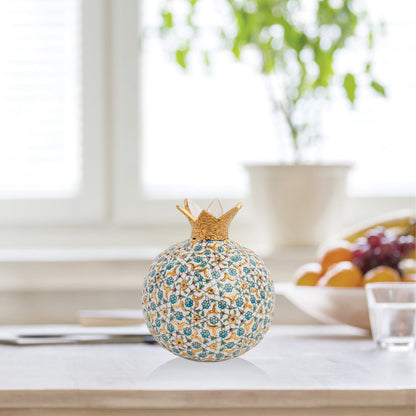 Handmade Ceramic Pomegranate Vase, Golden Vase Home Decor