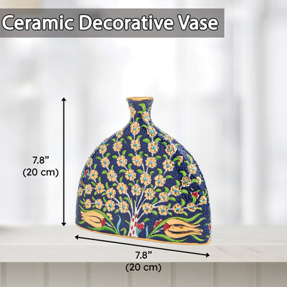 Handmade Ceramic Decorative Vase, Gold Tree Ceramic Vase, Golden Vase