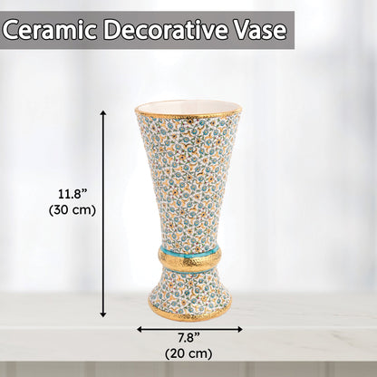 Handmade Ceramic Decorative Vase, Golden Blossom Ceramic Vase, Golden Vase