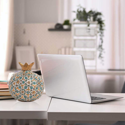 Handmade Ceramic Pomegranate Vase, Golden Vase Home Decor